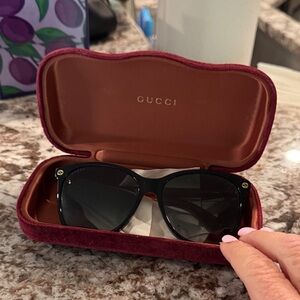 Gucci Black Sunglasses with Gold Accents. Authentic